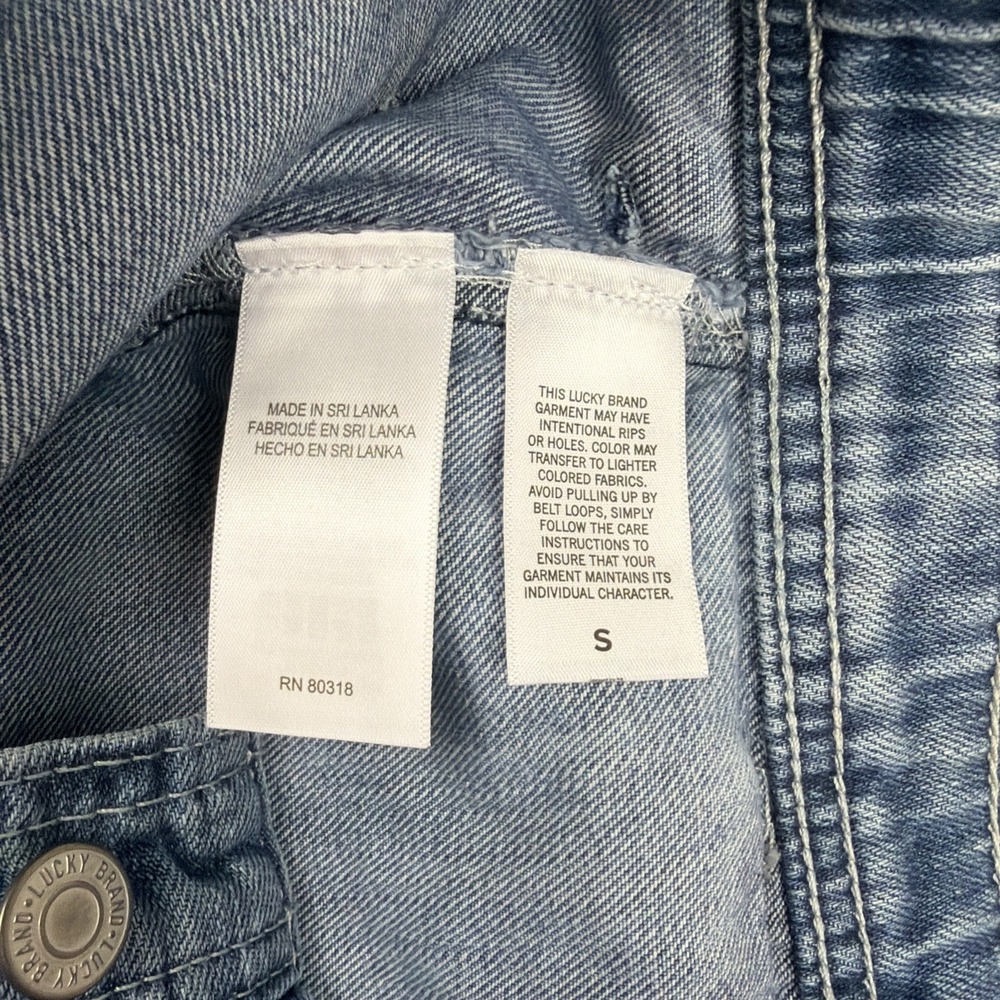 Lucky Brand Wide Leg Mid-Rise Jeans Size S Light Wash Raw Hem NWOT Drawstring - Picture 10 of 13